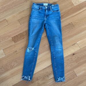 Frame Le High Skinny Distressed Skinny Jeans 26